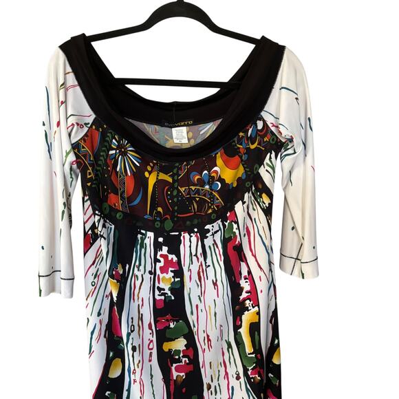 Eva Varro Scoop Neck Off Shoulder Artsy Tunic Top Blouse Size XL - Picture 8 of 10